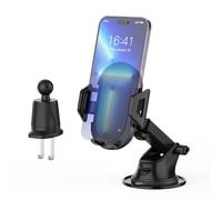 GRIFEMA Soporte Móvil Coche Universal con Ventosa y Clip Fuerte para Salpicadero, Parabrisas y Rejilla de Ventilación, Rotación 360°, Liberación con Una Mano, Compatible con Móviles 4-7,2 Pulgadas