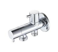 GRIFEMA Válvula escuadra para bidé WC, Latón, Metal, 3/8"-1/2", Plata