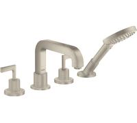 Grifería de 4 orificios para bañera hansgrohe AXOR Citterio con manijas de palanca, 39446820, Color: Níquel Cepillado