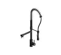 Grifería de cocina Steinberg serie 100, con teleducha, proyección 156mm, giratoria, 1001480S, Color: negro mate