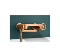 Grifería monomando de bañera y ducha hecha de latón con acabado oro rosa cepillado Olimpo de Imex