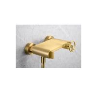 Grifería monomando para ducha hecha de latón con acabado oro cepillado Olimpo de Imex - Oro / Latón / Imex