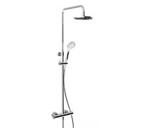 Grifería termostática de superficie Gessi con conexiones ocultas de 1/2, para teleducha anticalcárea de 100 mm o ducha mural de 200 mm, 35173713, Color: Latón antiguo