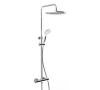 Grifería termostática de superficie Gessi con conexiones ocultas de 1/2, para teleducha anticalcárea de 100 mm o ducha mural de 300 mm, 35177727, Color: Latón cepillado PVD