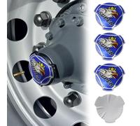 Griffin - 4 calcomanías de aluminio para llantas de camión Scania, tapas centrales, emblema, cubierta adhesiva, accesorios de decoración exterior (azul)