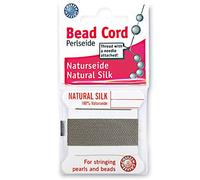 Griffin Cordón de cuentas de seda, n.º 2 (0,45 mm), color gris