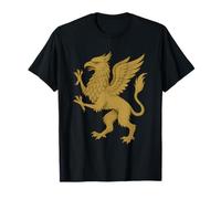 Griffin Crest Renacimiento Fantasía Heráldica Medieval Gryphon Camiseta