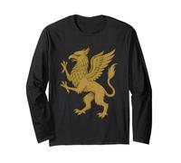 Griffin Crest Renacimiento Fantasía Heráldica Medieval Gryphon Manga Larga