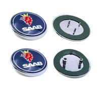 Griffin - Juego de 2 insignias redondas de plástico para SAAB 93 9-3 95 9-5 2003-2010 para capó delantero y maletero trasero 12844161 1278587 (azul)