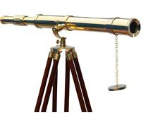 Griffith - Trípode ajustable de latón azul marino, estilo náutico, decorativo, tubo de un solo barril