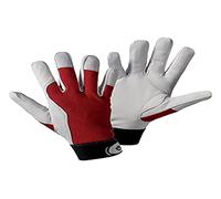 Griffy 1 par de guantes de montaje de cabra Nappa Rojo Blanco