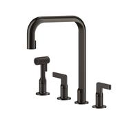 Grifo 4 Agujeros Gessi Inciso 58703 707 Black Metal Brushed PVD