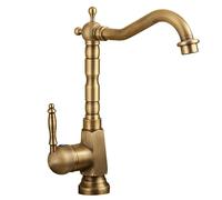 Grifo antiguo de cobre, grifo de fregadero de cocina de agua fría y caliente estilo europeo, grifo rotativo de lavabo, grifo de lavabo vintage, grifo de cocina