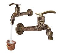 Grifo Antiguo Vintage Grifo Pared: Nizirioo Grifo de Pared para Lavabo, Grifo Exterior Jardin Decorativo, Genérico Antiguo Faucet, Grifo Tallado en Forma de Dragón para El Hogar Cocina Baño Exterior