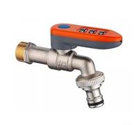 Grifo antirrobo de alto flujo para exteriores con bloqueo de contraseña, válvula resistente a la congelación y a las grietas para manguera de jardín y aplicaciones de agua de limpieza (naranja)