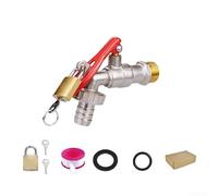 Grifo antirrobo de latón para jardín, lavandería y uso al aire libre, construcción de cobre con mecanismo de bloqueo, tamaños DN15/DN20, compatible con lavadoras y mangueras de jardín (F)