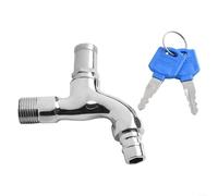 Grifo antirrobo para exteriores con cerradura de llave, rosca de 1,27 cm, aleación de zinc, para riego de jardín, lavado de coches, lavadero, fregadero y uso público