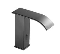 Grifo automático con sensor sin contacto, grifo mezclador cromado para lavabo de baño, diseño de cascada, funcionamiento manos libres, grifo de baño moderno para higiene y comodidad