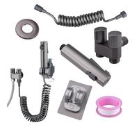 Grifo bidé de doble chorro, pulverizador y ducha de mano con manguera de resorte, ideal para limpieza de baños, cocinas y balcones