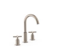 Grifo bimando de batería para lavabo con volantes de latón acabado acero MONTBLANC TRES
