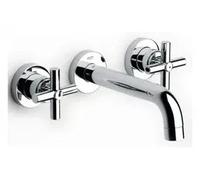 Grifo bimando de lavabo para instalación empotrada con acabado cromado Loft Roca