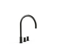 Grifo bimando de repisa en negro metalizado para lavabo instalación libre Study Tres