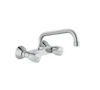 Grifo Bimando Exterior con Caño Superior Giratorio para Fregadero Cromado Brava Roca
