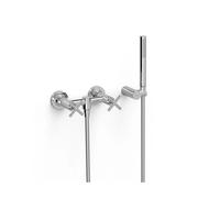 Grifo bimando mural para ducha de latón con acabado cromado MONTBLANC TRES
