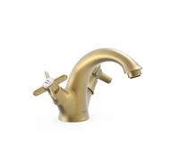 Grifo bimando para lavabo con aireador de latón acabado mate Clasic TRES