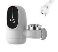 Grifo Calentador Agua Eléctrico Calentador para Grifo de 3000 Vatios | Grifo Calentador De Agua Sin Tanque Con Pantalla LED De Temperatura Accesorios Para Grifo En Interior Del Hogar, Baño,