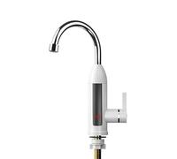 Grifo Calentador De Agua Calentador de agua eléctrico 110V/220V, pantalla temperatura, calentadores calientes instantáneos, calefacción sin tanque for cocina(110V,White)