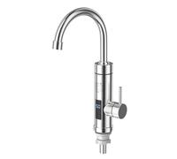 Grifo Calentador De Agua Calentador de agua eléctrico, grifo cocina instantáneo, 110V, 220V, grifos calefacción instantánea sin tanque acero inoxidable, pantalla Digital 3000W(304 stainless steel)
