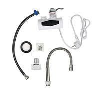 Grifo calentador de agua eléctrico 220 V, calentador de agua eléctrico rápido con indicador digital de temperatura LED, 3000 W, para cocina, baño (entrada de agua lateral)