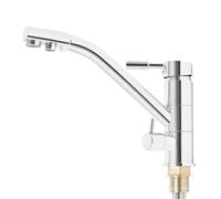 Grifo Cocina 3 en 1 con Filtro de Agua y 2 Asas Grifo Osmosis Giratorio Grifos Cocina Fregadero para Cocinas, Baños, Lavaderos Lavanderías, Proporcionando Agua Caliente Fría Agua Potable