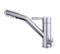 Grifo Cocina 3 Vías Osmosis Grifos, Fregadero Monomando Latón Cromo Filtro Agua Grifo, Grifería para Agua Filtrada/Agua Fría/Agua Caliente