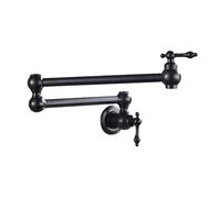 Grifo Cocina Abatible Grifo de cocina plegable, grifo un solo agua fría, baño, grifos plegables giratorios, oculto(Black Faucet)