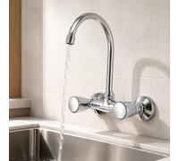 Grifo Cocina de Pared para Fregadero 15 cm, Caño Alto Bimando, AQG Zantes