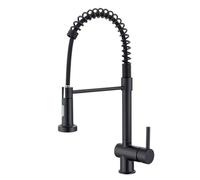 Grifo Cocina Extraible, Acero Inoxidable Grifo Fregadero Cocina Extensible Giratorio 2 Modos-Negro