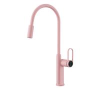 Grifo Cocina, Grifo Cocina Fregadero, Con Ducha De 2 Modos Mezclador Extraíble, Giratorio 360 Grados, Fria Y Caliente Grifo Monomando Lavabo, Fácil Instalación (Pink)