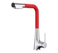 Grifo Cocina, Grifo Cocina Fregadero, Giratorio a 360°, Mixer Hot and Cold Water Pull Out Faucet Kitchen Sink Faucet, Monomando Lavabo (Red)