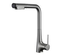Grifo Cocina, Grifo Cocina Fregadero, Giratorio a 360°, Mixer Hot and Cold Water Pull Out Faucet Kitchen Sink Faucet, Monomando Lavabo (Gun Gray)