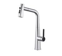 Grifo Cocina Monomando Caño Alto Extraíble Rotación de 360° Grifo Fregadero Cocina 3 Modos,cromado