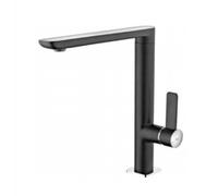 Grifo Cocina Teka FO 915 NC Negro Acero Inoxidable Caño Alto Giratorio Monomando