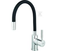 Grifo cocina Zumba negro, caño flexible cromado BZA4B