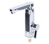 Grifo con calentador de agua, 3000 W, IPX4, calentador eléctrico, grifo con indicador de temperatura legible, giratorio 360°, grifo para cocina, baño (plata)