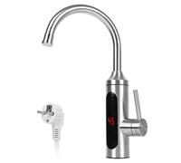 Grifo con calentador de agua, grifo de calefacción eléctrica de 3300 W, grifo de cocina instantáneo, grifo eléctrico con indicador de temperatura LED, giratorio 360º, grifo de rotación mixta (C)