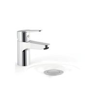 Grifo con monomando para lavabo sobre repisa acabado cromado y válvula de desagüe Base TRES