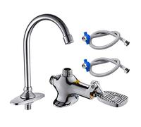 Grifo Con Pedal Manos Libres, Con Válvula De Pie, Salida, Manguera Flexible De 60 Cm (2 Piezas), For Hospitales Domiciliarios, Familias, Fábricas, Escuelas(A)