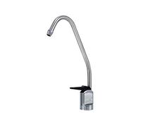 Grifo Cromado Pulsador Negro para equipos Ósmosis Inversa. Compatible con todos los equipos de ósmosis inversa. Diseñado para conectarlo con un tubo flexible de 1/4". Bbagua.
