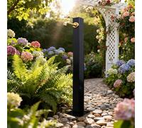 Grifo cuadrado de columna de agua para jardín, grifo de agua de montaje en piso vertical de acero inoxidable negro, anticongelante, agua libre de escarcha, hidrante(A-Height: 60cm/23.6in)